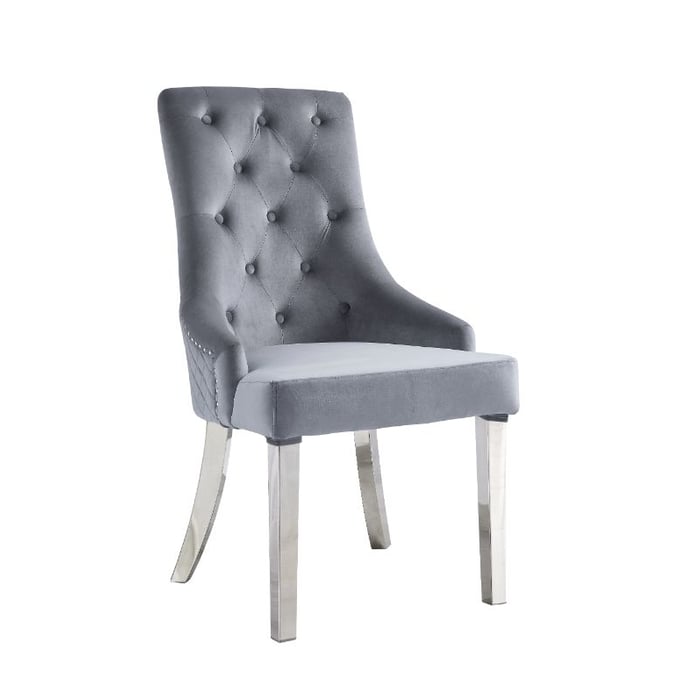 2 Acme Furniture Satinka Gray Side Chairs ACM-68264