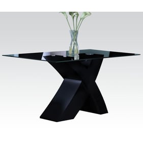 Acme Furniture Pervis Clear Black High Gloss Dining Table