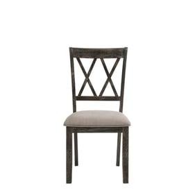 2 Acme Furniture Claudia II Beige Weathered Gray Side Chairs