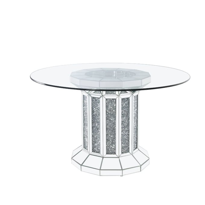 Acme Furniture Noralie Mirrored Clear Dining Table ACM-72140