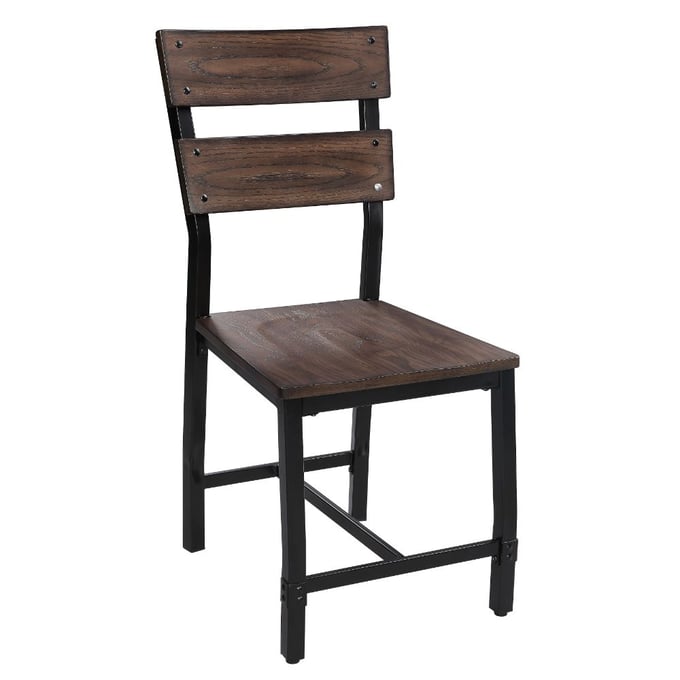 2 Acme Furniture Mariatu Oak Black Side Chairs ACM-72457