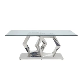 Acme Furniture Gianna Clear Stainless Steel Dining Table