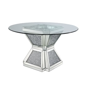 Acme Furniture Noralie Mirrored Diamonds Clear Dining Table