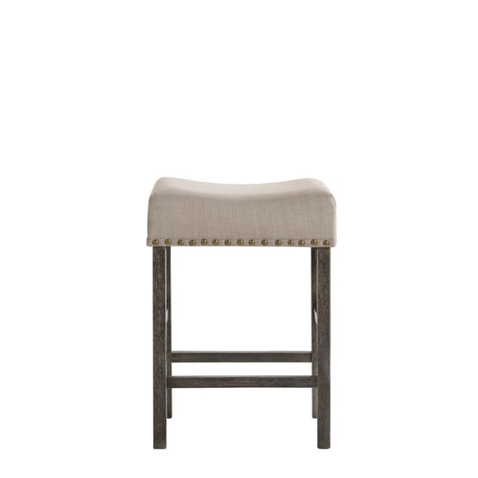 2 Acme Furniture Martha II Tan Weathered Gray Counter Height Stools ACM-73833