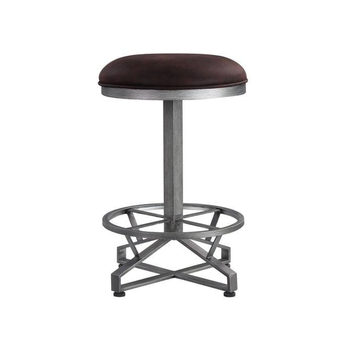 2 Acme Furniture Evangeline Rustic Brown Black Counter Height Stools ACM-73902