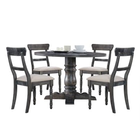 Acme Furniture Leventis Light Brown Weathered Gray 5pc Dining Room Set