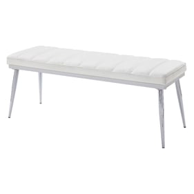 Acme Furniture Weizor White Chrome Bench