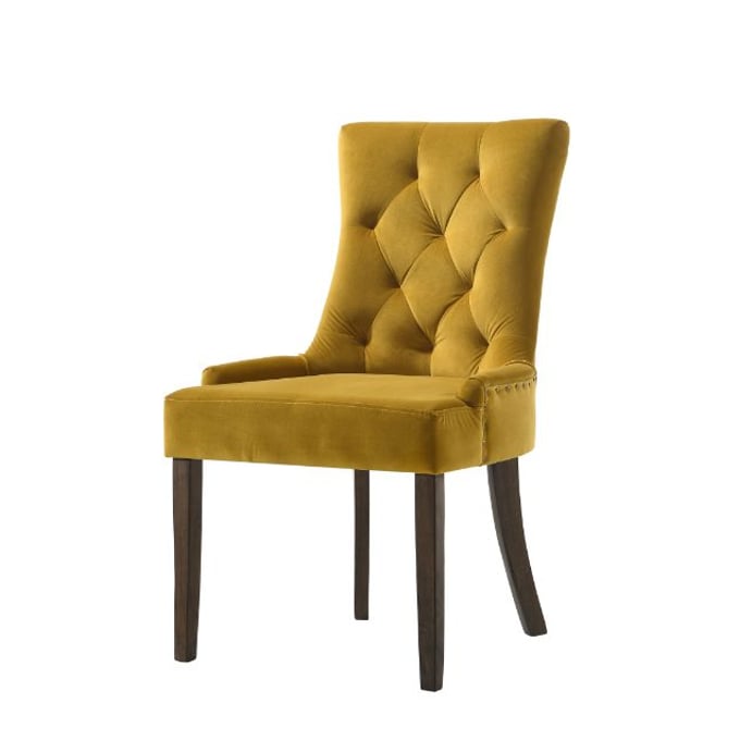 2 Acme Furniture Farren Yellow Espresso Side Chairs ACM-77163