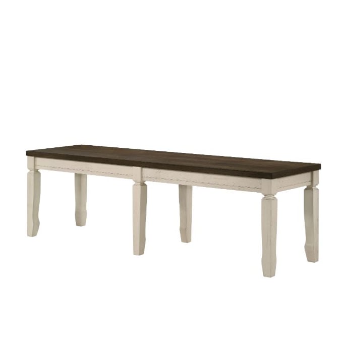 Acme Furniture Fedele Weathered Oak Cream Bench ACM-77193