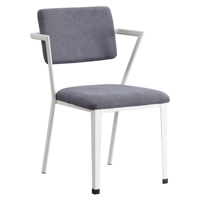 2 Acme Furniture Cargo Gray White Dining Chairs ACM-77882