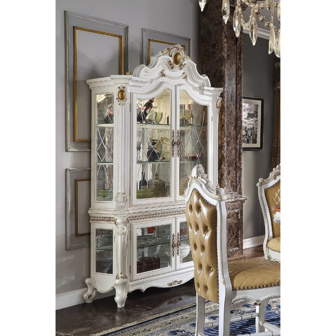 Acme Furniture Picardy Antique Pearl Curio Cabinet ACM-78213