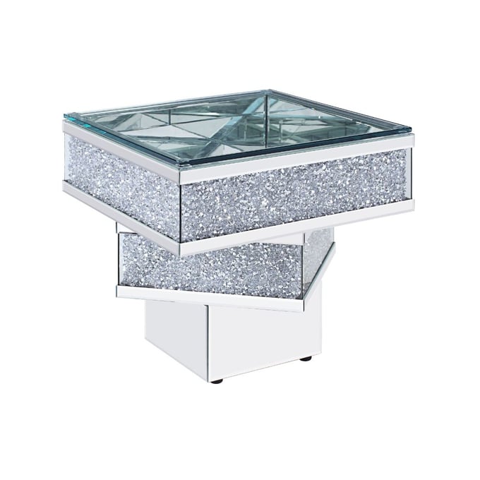 Acme Furniture Noralie Mirrored Clear End Table ACM-81467