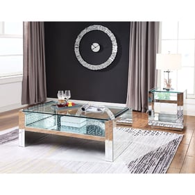 Acme Furniture Nysa Mirrored 3pc Coffee Table Set