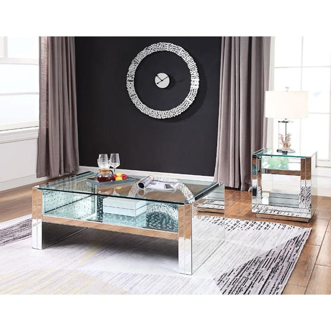 Acme Furniture Nysa Mirrored 3pc Coffee Table Set ACM-81470-OCT-S1