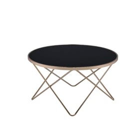 Acme Furniture Valora Clear Champagne Black Coffee Table