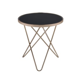 Acme Furniture Valora Clear Champagne Black End Table