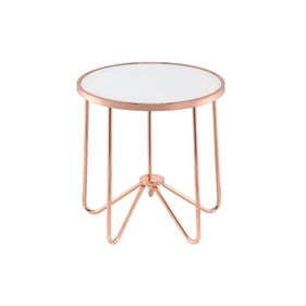 Acme Furniture Alivia Rose Gold Frosted Glass End Table