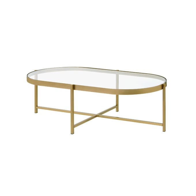 Acme Furniture Charrot Clear Gold Coffee Table ACM-82305