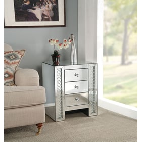 Acme Furniture Nysa Mirrored Three Drawer End Table