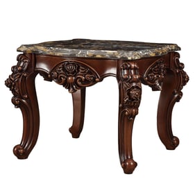 Acme Furniture Forsythia Walnut Marble Top End Table