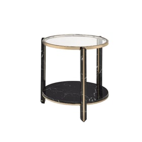 Acme Furniture Thistle Clear Black Champagne End Table