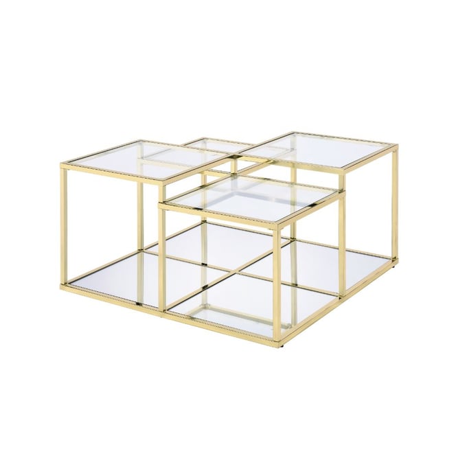 Acme Furniture Uchenna Clear Gold Coffee Table ACM-83470