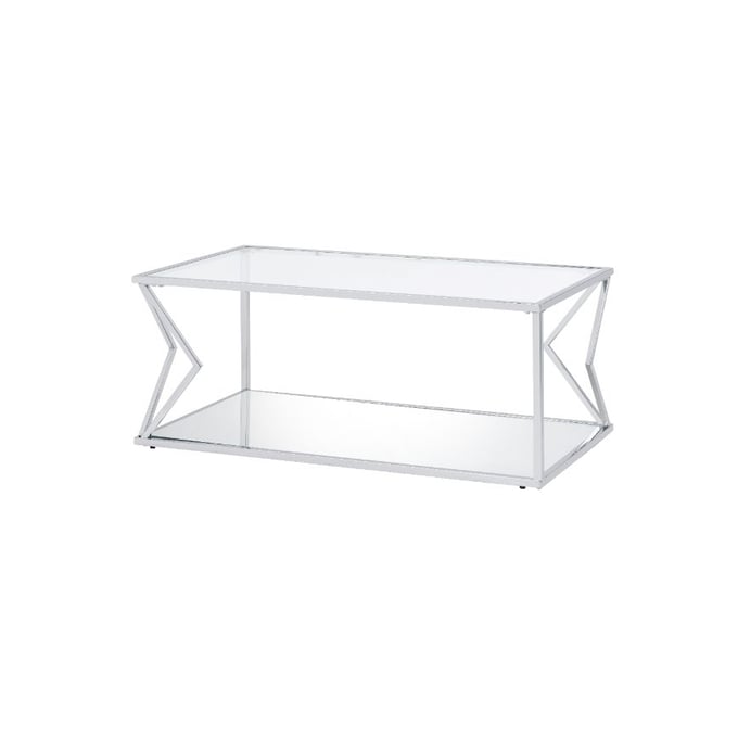 Acme Furniture Virtue Clear Chrome Coffee Table ACM-83480