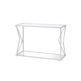 Acme Furniture Virtue Clear Chrome Sofa Table