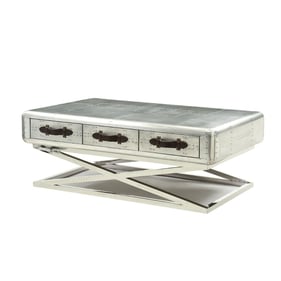 Acme Furniture Brancaster Aluminum 3 Drawer Coffee Table