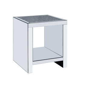 Acme Furniture Noralie Clear Mirrored Faux Diamonds End Table