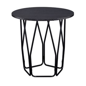 Acme Furniture Sytira Espresso Wood Black Metal End Table