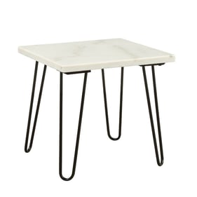 Acme Furniture Telestis White Marble Top End Table