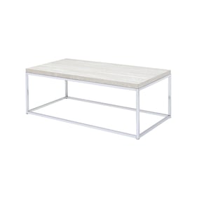 Acme Furniture Snyder Chrome Stone Top Coffee Table