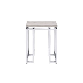 Acme Furniture Chafik Natural Oak Chrome End Table