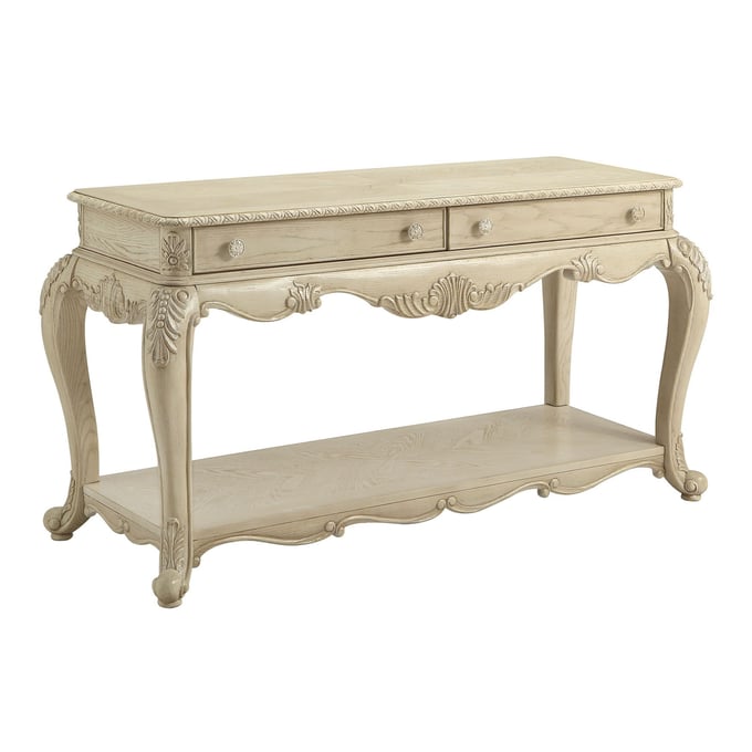 Acme Furniture Ragenardus Antique White Sofa Table ACM-86023