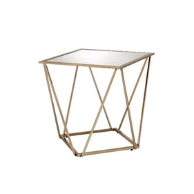 Acme Furniture Fogya Mirrored Champagne Gold End Table