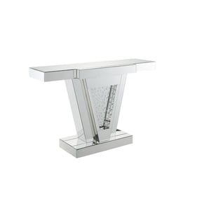 Acme Furniture Nysa Mirrored Clear Console Table