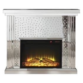 Acme Furniture Nysa Mirrored Crystals Fireplace