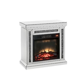 Acme Furniture Noralie Mirrored Diamonds Clear Fireplace