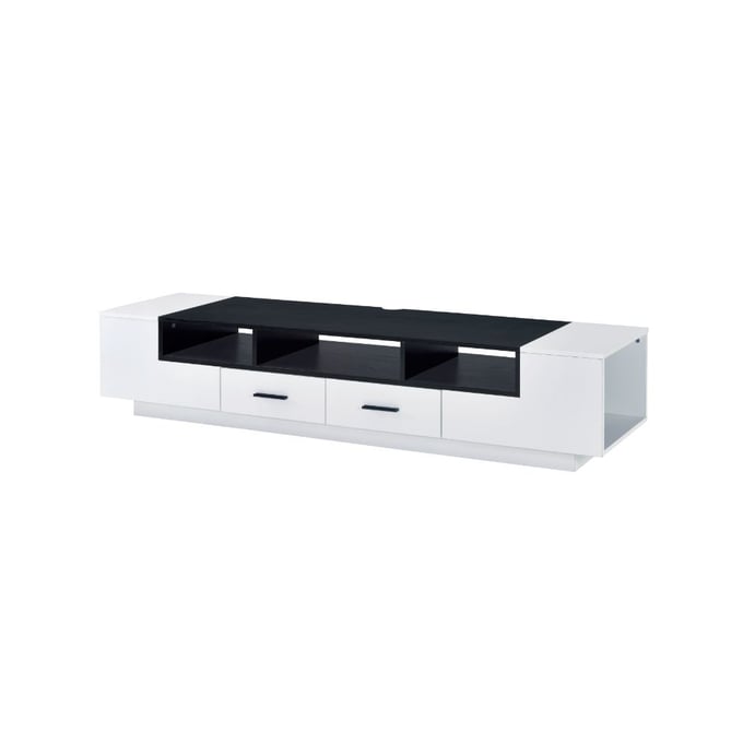 Acme Furniture Armour White Black TV Stand ACM-91275