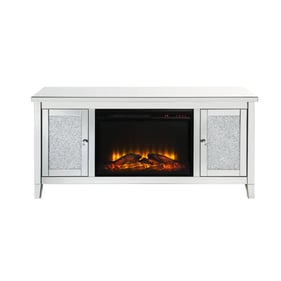 Acme Furniture Noralie Mirrored TV Stand with Fireplace