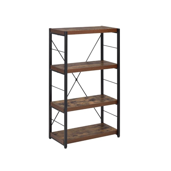 Acme Furniture Bob Weathered Oak Black Bookshelf ACM-92399