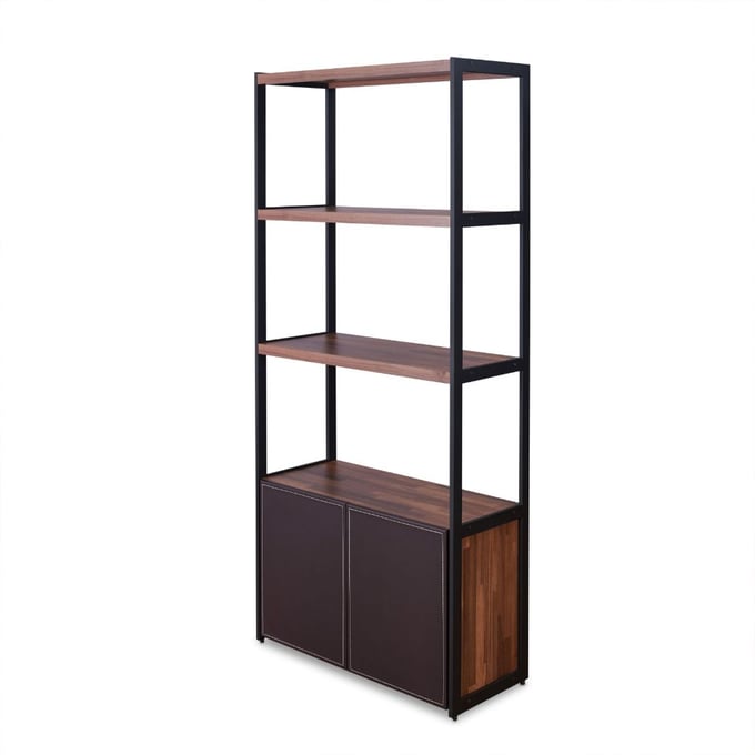 Acme Furniture Sara Walnut Sandy Black Bookcase ACM-92442