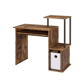 Acme Furniture Lyphre Weathered Oak Black Computer Desk