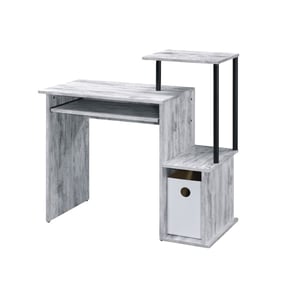 Acme Furniture Lyphre Antique White Black Computer Desk