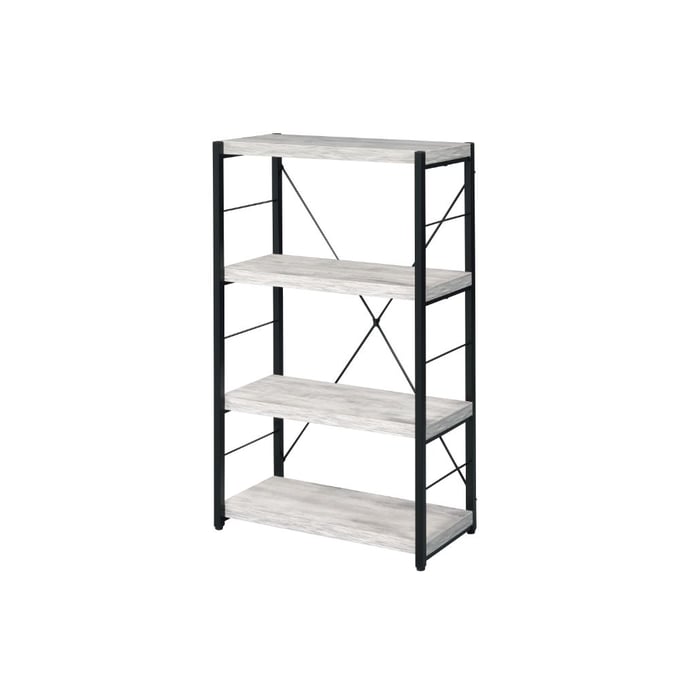 Acme Furniture Jurgen Antique White Black Bookshelf ACM-92917