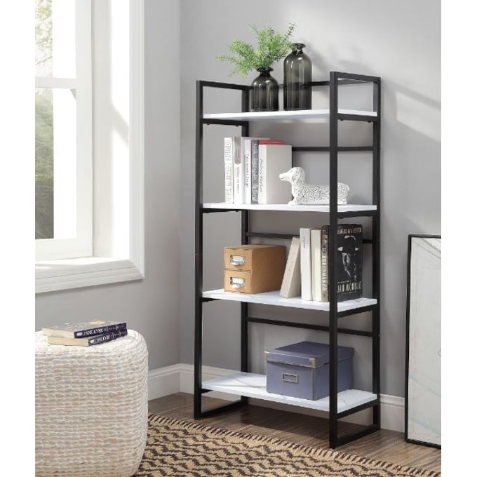 Acme Furniture Taurus White Black Bookshelf | The Classy Home