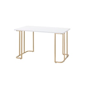 Acme Furniture Estie White Gold Writing Desk