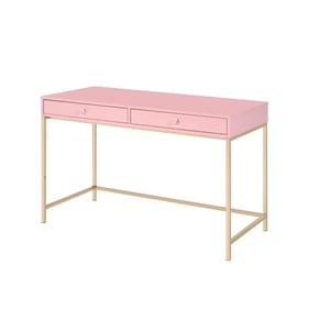 Acme Furniture Ottey Pink High Gloss Gold Writing Desk