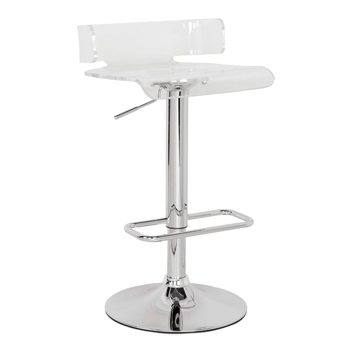 Acme Furniture Rania Clear Chrome Swivel Adjustable Stool ACM-96260